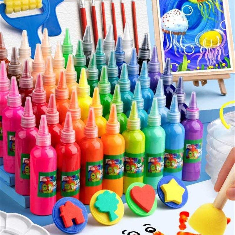 速发儿童画画工具装装料粉颜料绘画工具套套美术生专用水彩颜水工