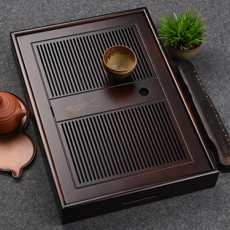 速发茶制家用茶盘小号具茶办公室储水小型茶台简约干泡竹托盘