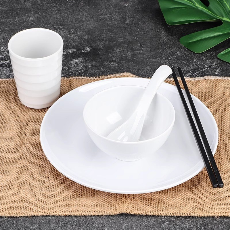 速发10菜个装密餐餐具快胺专用盖浇饭盘子商用塑料食堂餐盘饭店小