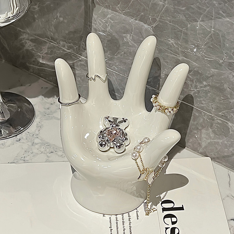 速发手首饰盒饰档轻奢梳妆台装饰品耳环风饰品首高桌面收纳盒