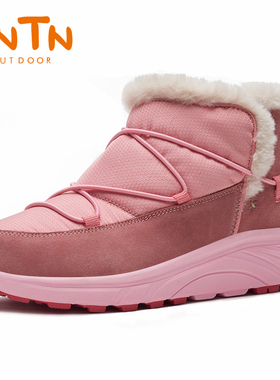 哈尔滨雪乡加厚底冬季保暖防寒防滑加绒东北羊毛女士雪地靴棉鞋子