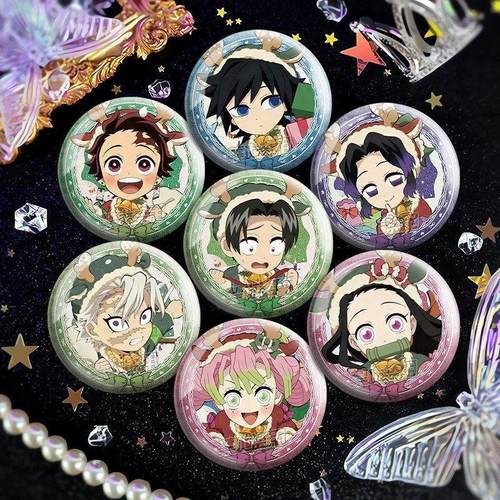 鬼灭之刃圣诞系列双闪吧唧无一郎