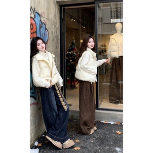 套装 韩系休闲风羽绒马甲女2025冬季 立领外套女装 宽松显瘦短款 新款