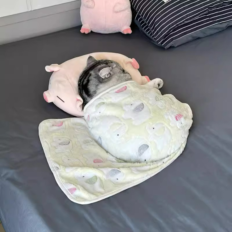 秋冬季宠物毛毯保暖卡通小象毯