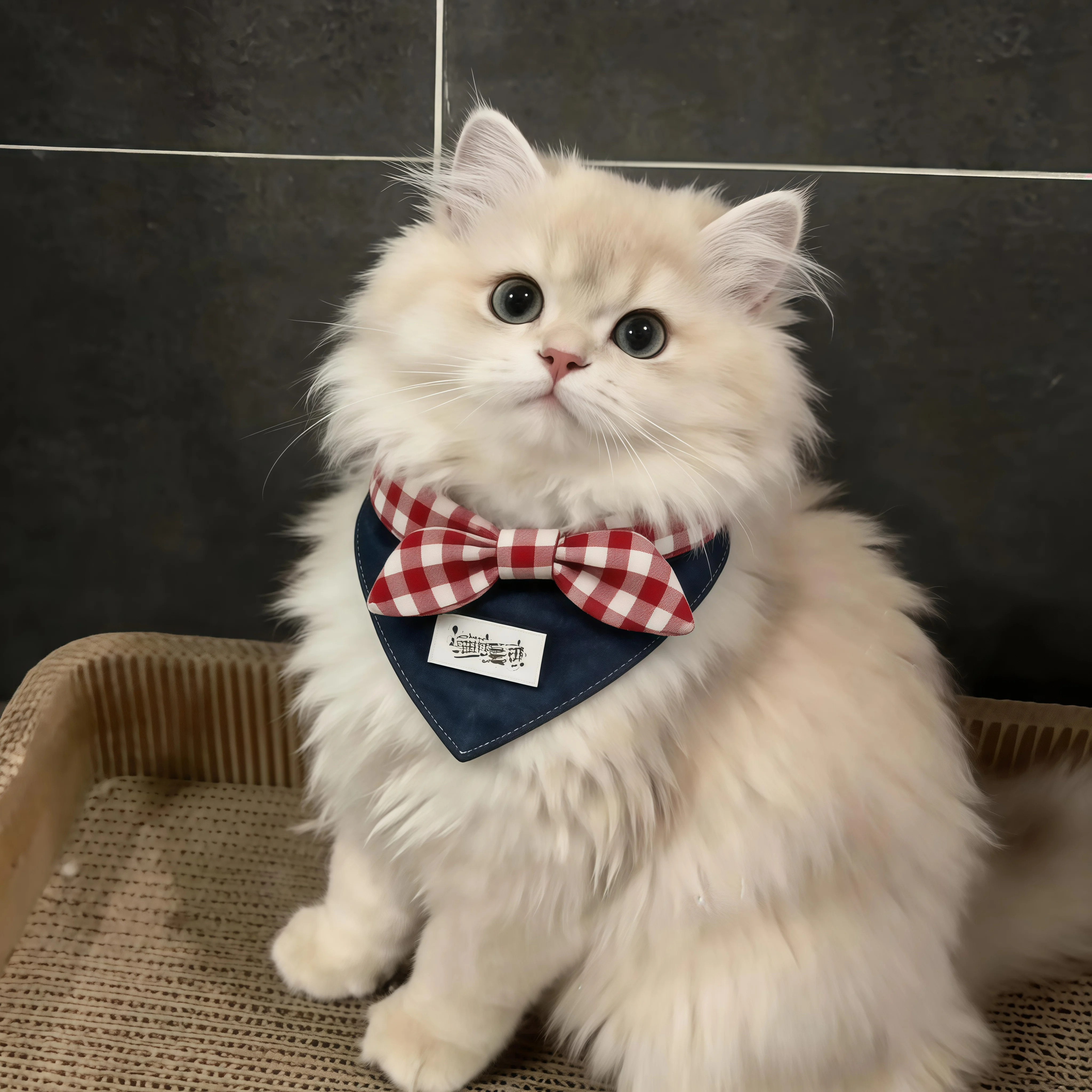 猫咪口水巾可爱宠物围脖领结围兜