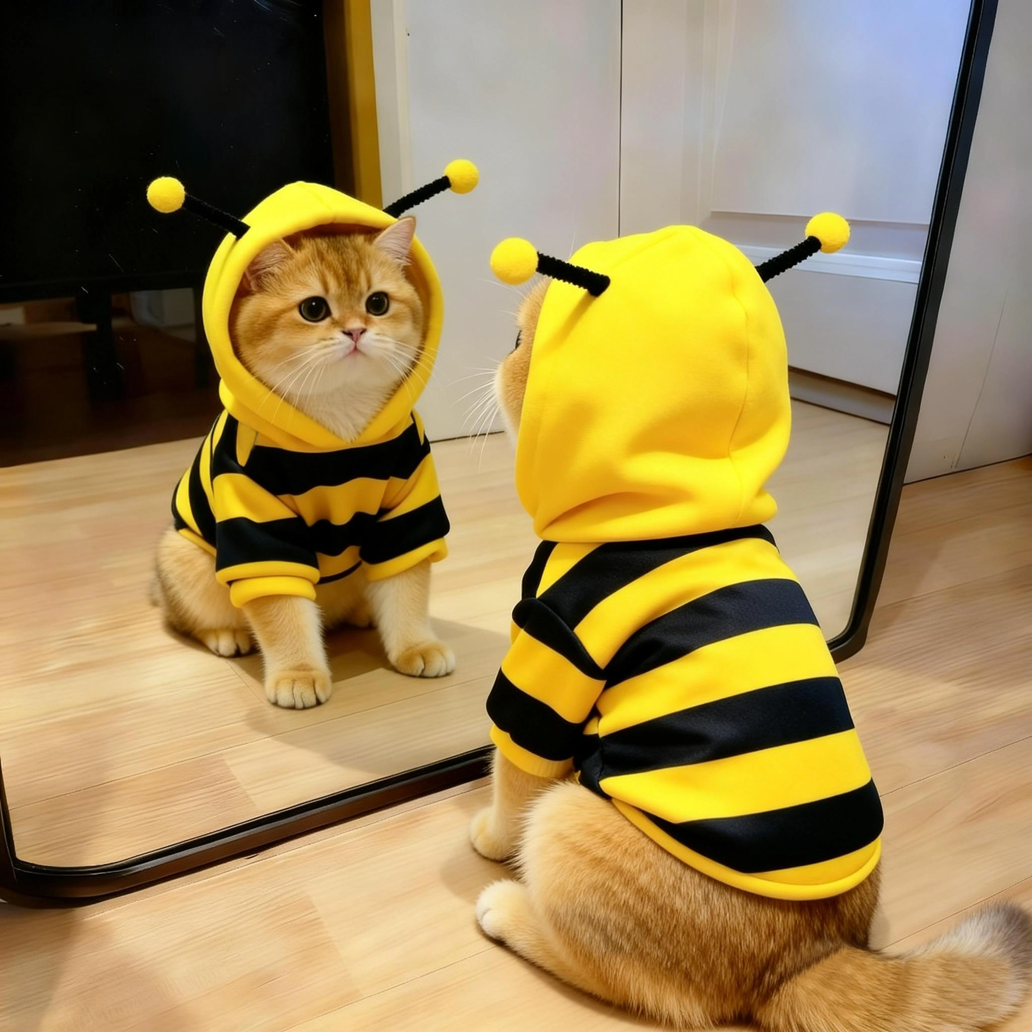 小猫咪衣服秋冬款蜜蜂连帽变身宠物狗狗冬装保暖加厚可爱造型服装,宠物/宠物食品及用品,猫宠物服装/雨衣（新）,淘宝优惠券,粉丝福利购,淘宝优惠卷