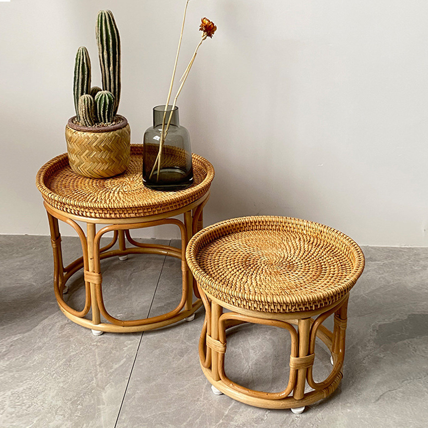 手工藤编小茶几东南亚特色复古边几家用客厅创意点心果盘茶点角几,住宅家具,角几/边几,淘宝优惠券,粉丝福利购,淘宝优惠卷