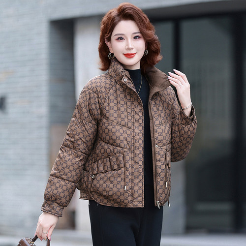 羽绒棉服女士冬季2025新款中老年妈妈小棉袄加厚保暖立领短款外套