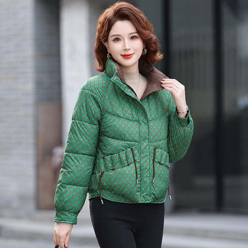 时尚羽绒棉服外套女2025冬季新款洋气百搭加厚保暖小棉袄妈妈棉衣