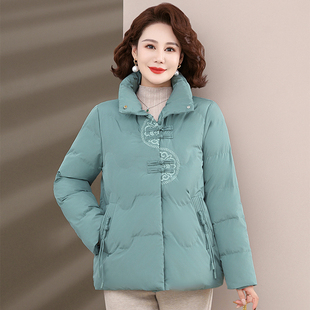 加绒小棉袄中老年加厚棉衣洋气羽绒棉服 女装 妈妈冬装 外套2025新款