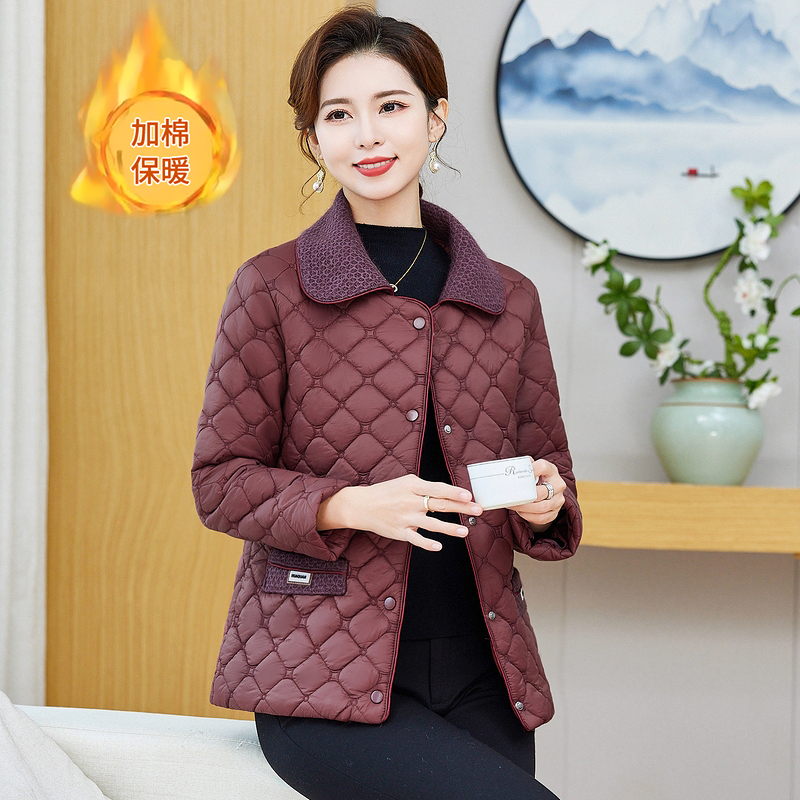 妈妈装秋冬羽绒棉服2025新款时尚保暖棉衣中老年女装冬季短款外套