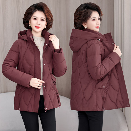 中年妈妈棉服冬装2025新款时尚大码保暖棉衣中老年女外套加厚棉袄