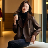 加厚皮衣上衣 百搭仿羊羔毛皮夹克短外套皮毛一体短款 2025冬季 新款