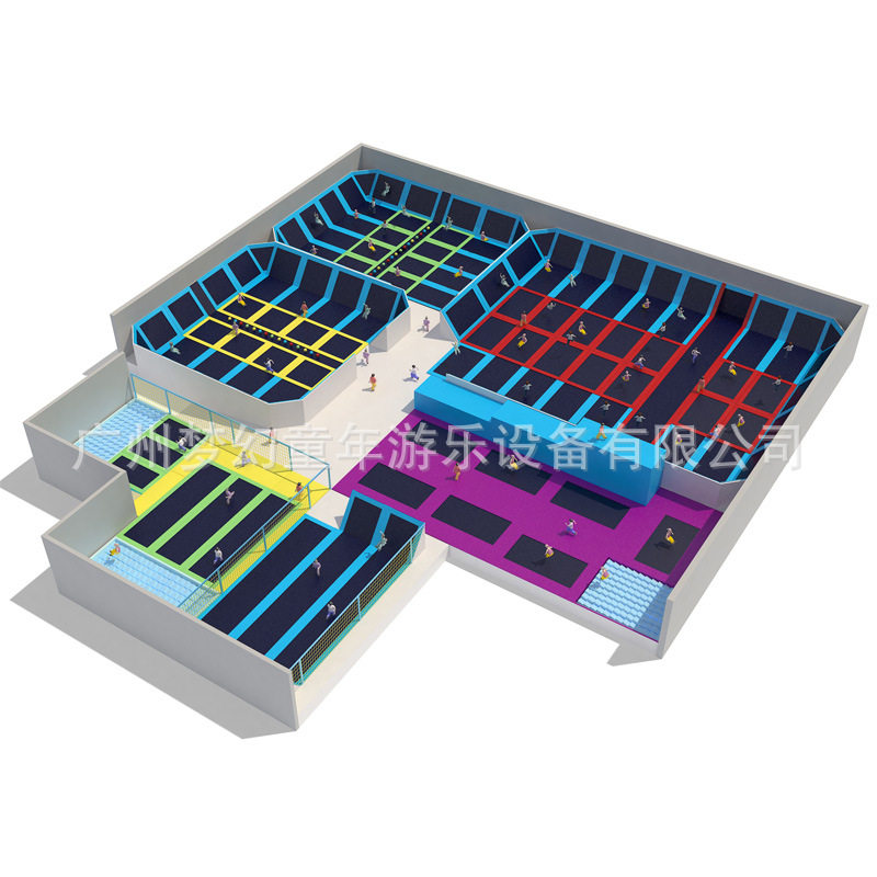 工厂生产新款方形蹦床 大型室内游乐园设备 室内游乐园 蹦床乐园