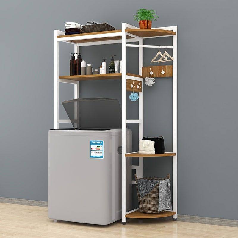 V^洗衣机置物架卫生间架子可翻盖上方阳台波轮滚筒落地多层收纳柜