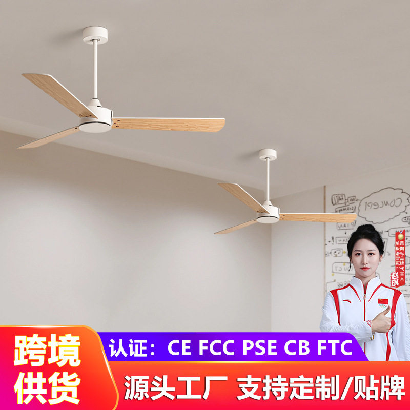 北欧大风力工业变频吊扇复古餐厅客厅家用静音商用吊顶无灯电风扇图片