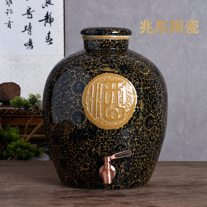 仿古陶瓷泡酒坛酒瓶10斤20斤30斤50酒壶酒罐白酒家用密封泡酒坛子