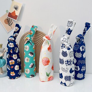 日式套结手挽杯套手提可爱狗狗保温杯保护套猫咪手拎水杯袋子