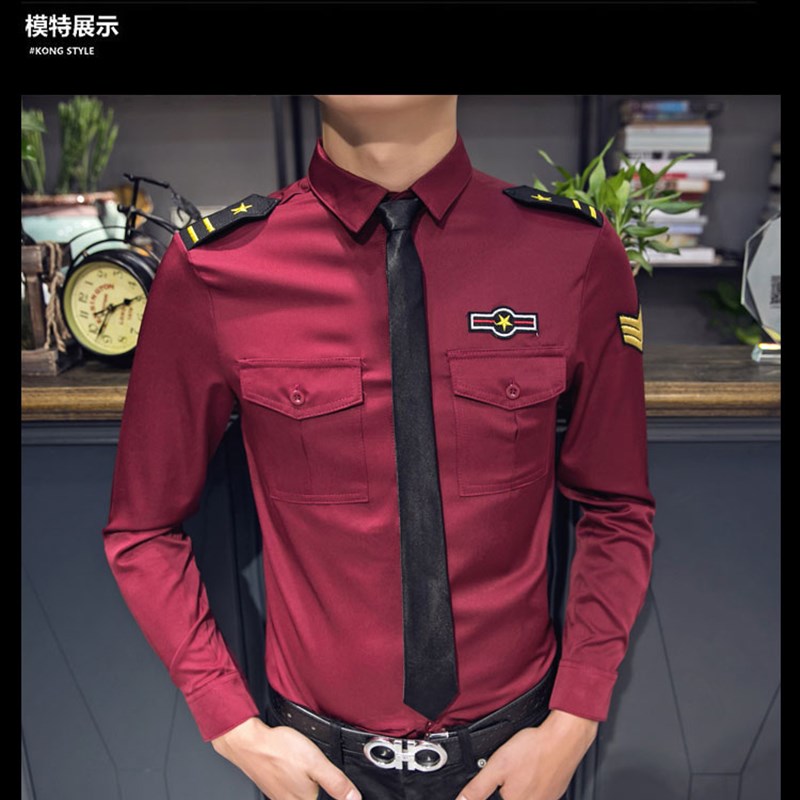 定制LOGO台球厅发型师酒吧KTV服务员工作服男短袖空少服衬衫衬衣