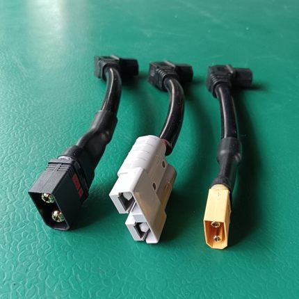 6平方电动车品字插头弯头转xt90安德森qs8-s加粗耐高温电源转换线