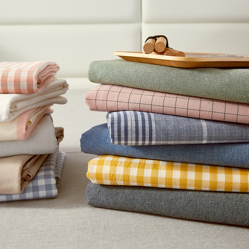 速发单件全棉水洗单被0150x20罩磨毛加厚四件套春色纯季被单4