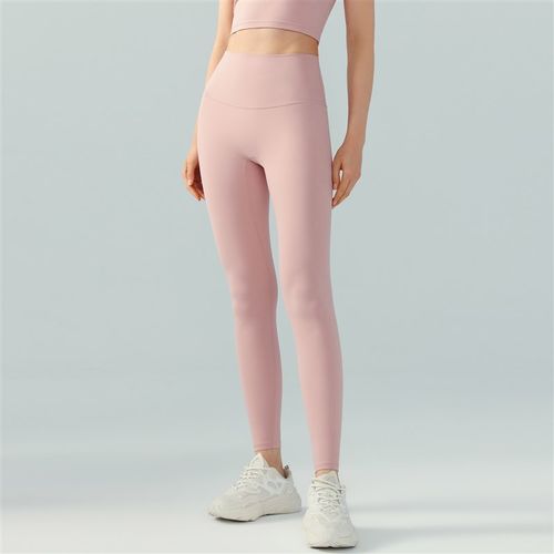 速发色粉色贴身瑜伽裤无感无缝普身外运高腰提臀穿动健拉提裤子