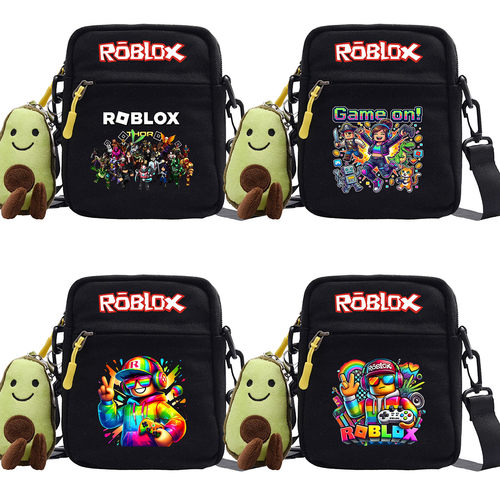 游戏虚拟世界roblox儿童肩包卡通可爱斜挎帆布包中小学生小方包新