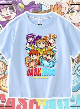跨境新品cash and nico 游戏周边半袖上衣夏装男女儿童短袖夏季童