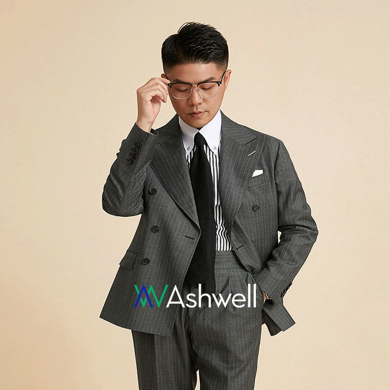 私人定制碳灰条纹男士休闲西服