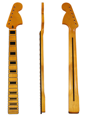 ST22品大头黄黑色方块包边亮光5.6宽电吉他琴颈DIY改装吉他柄