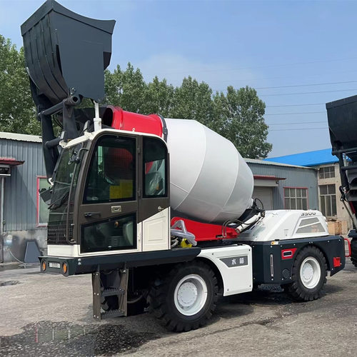 混凝土搅拌车 自动上料concrete mixer truck混泥土带铲斗搅拌机