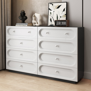 法式复古八斗柜卧室实木柜子客厅高级感收纳柜床尾置物柜首饰柜