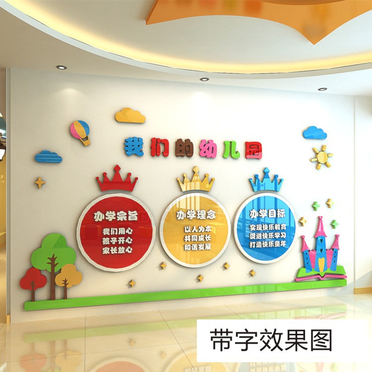 幼儿园公告栏教室墙面走廊辅导班创意立体主题墙贴环创材料展示栏