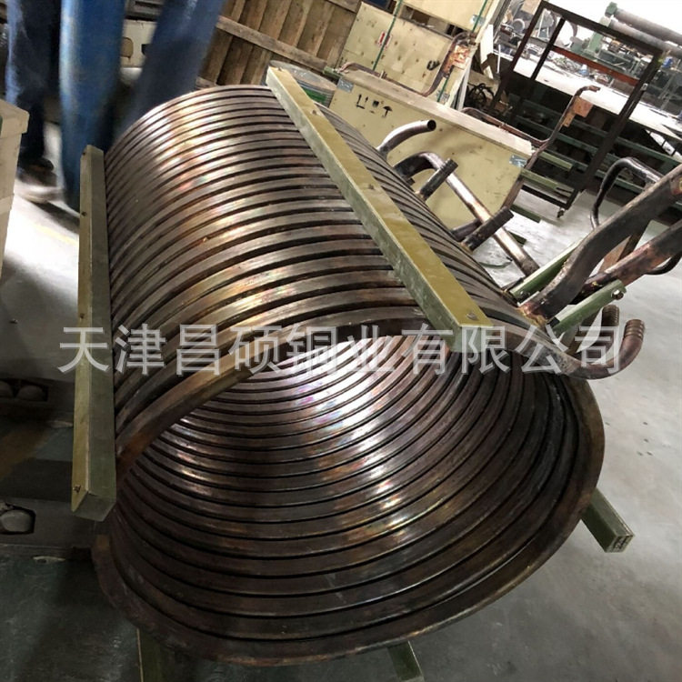 紫铜感应线圈电炉铜方管设备散热制冷用加热螺旋盘管出口焊接法兰
