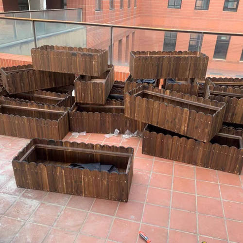 防腐木花箱户外长方形种植箱阳台室内木质花盆庭院特大号景观花坛