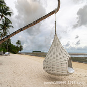 户外藤编吊床网红水滴鸟巢沙发吊篮藤椅酒店民宿吊椅躺椅田园风