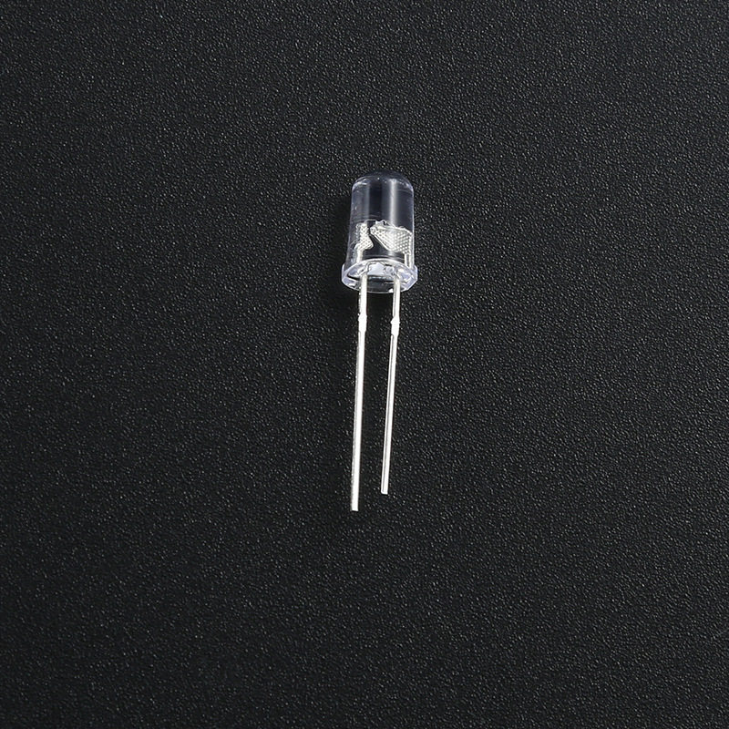 有边单闪5MM圆头白发蓝LED快闪蓝灯发光二极管F5蓝色透明自闪蓝光