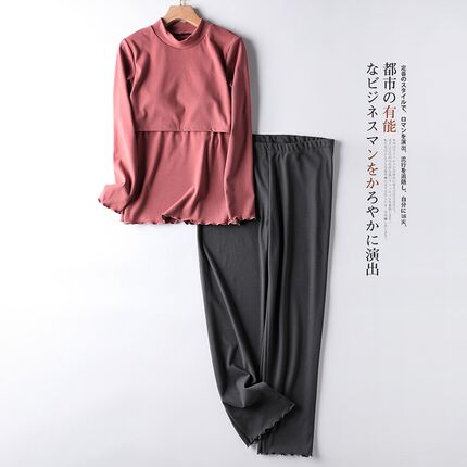 月子服冬a季产后12月份加绒加厚哺乳睡衣孕妇冬装套装时尚款孕晚
