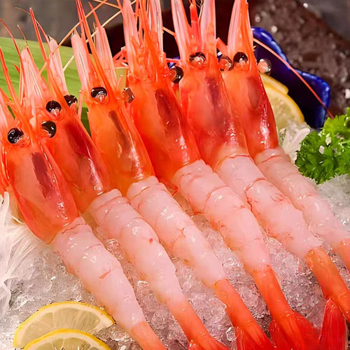 北极甜虾刺身生吃即食4L装特大俄罗斯北极虾甜虾腹籽日料冰虾1kg
