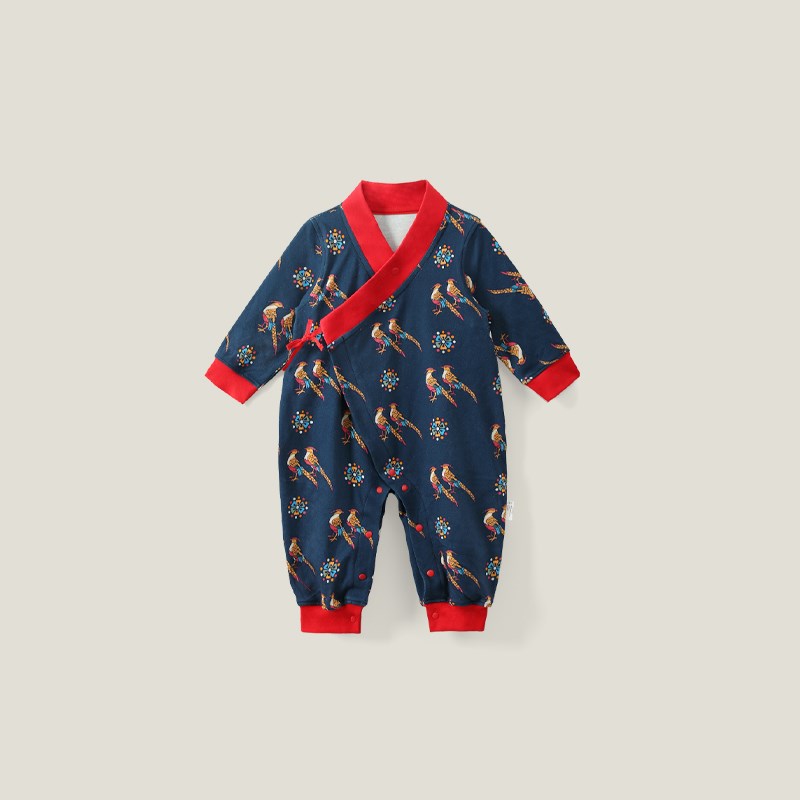 龙喜年婴儿满月宝宝衣服女新中式男百日百岁宴周岁连体礼服秋冬