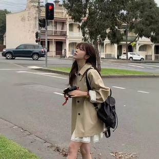 2024【现货】韩东大门早秋新款vergaot气质优雅休闲短风衣外套女