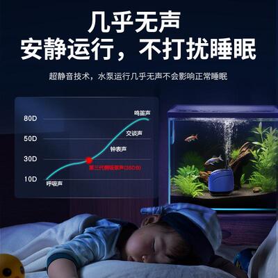 sqg鱼缸潜水泵超静音底吸泵水族箱抽水泵过滤循环泵家用小型水泵