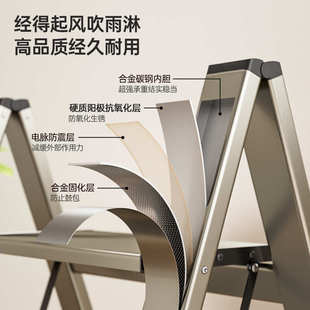 铝合金家用梯子折叠梯多功能加厚人字梯室内小型便携登高安全爬梯