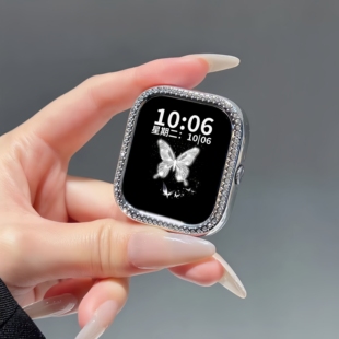 高级感替换配件半包壳女 4智能手表ins风时尚 适用于红米手表6保护壳仿钻镂空小香风保护套redmi watch5