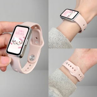 百搭高级感配件替换带 擎云HA580手环腕带女亲肤透气男时尚 适用华为手环10硅胶反扣表带HUAWEI智能运动9