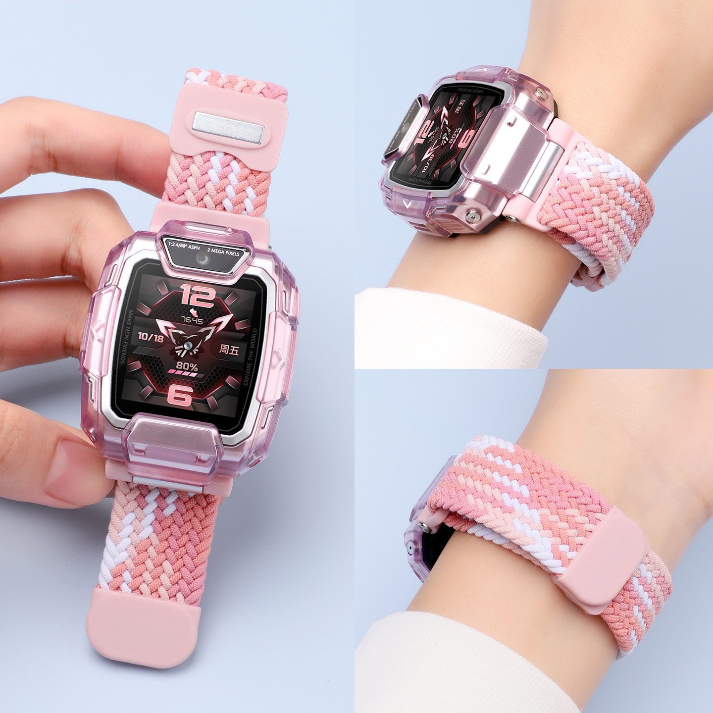 适用于华为儿童手表5Pro表带4X/4X新耀版磁吸编织回环腕带电话手表替换带学生亲肤柔软透气表链时尚百搭配件,智能设备,智能手表手环表带/腕带,淘宝优惠券,粉丝福利购,淘宝优惠卷