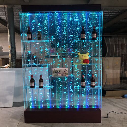 珂楚水幕墙酒柜屏风客厅鱼缸玄关隔断流水墙亚克力气泡墙加湿墙酒