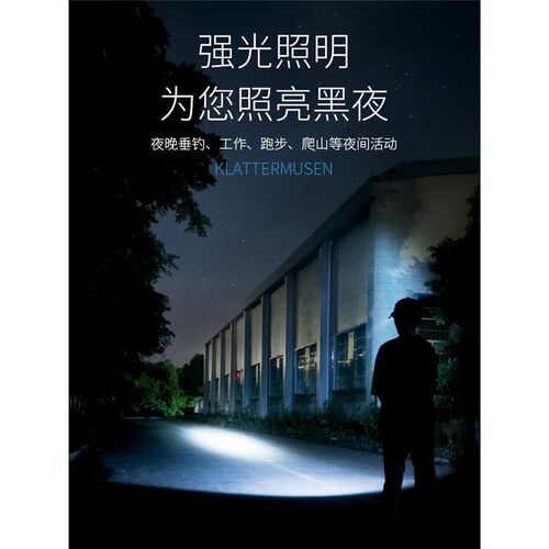 新品德国头灯强光超亮充电u帽夹灯野钓夜钓专用感应头戴超轻小型