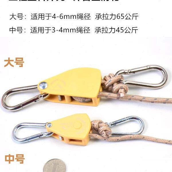 帐篷自锁防风绳天幕滑轮调节扣收紧器拉紧器自动紧绳器无绳全金属图片