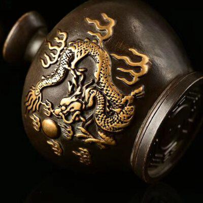 鎏金八卦避火龙瓶火烧天门西北角招财厨房家居摆件装饰收藏  包邮